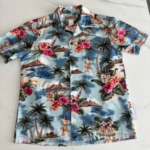 Tropical Floral Hawaiian Shirt sz S